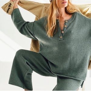 Free People FP Beach Hailee Sweater Matching Set Navy Sea Medium